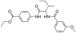 Benzoic acid, 4-[[2-[(3-methoxybenzoyl)amino]-3-methyl-1-oxopentyl]amino]-, ethyl ester (9CI) Struktur