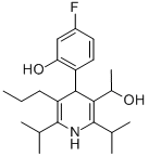 3-Pyridinemethanol, 4-(4-fluoro-2-hydroxyphenyl)-a-methyl-2,6-bis(1-methylethyl)-5-propyl- Struktur