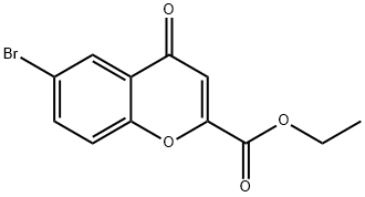 6-Bromo-4-oxo-4H-1-benzopyran-2-carboxylic acid ethyl ester Struktur