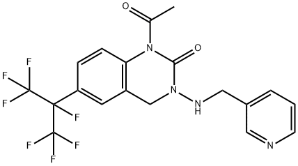 1-Acetyl-6-(perfluoropropan-2-yl)-3-((pyridin-3-ylMethyl)aMino)-3,4-dihydroquinazolin-2(1H)-one Structure