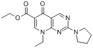 ethyl 8-ethyl-5,8-dihydro-5-oxo-2-(pyrrolidinyl)pyrido[2,3-d]pyrimidine-6-carboxylate Struktur