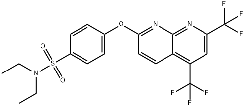 Benzenesulfonamide, 4-[[5,7-bis(trifluoromethyl)-1,8-naphthyridin-2-yl]oxy]-N,N-diethyl- (9CI) Struktur