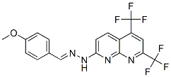 Benzaldehyde, 4-methoxy-, [5,7-bis(trifluoromethyl)-1,8-naphthyridin-2-yl]hydrazone (9CI) Struktur