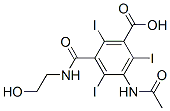 3-acetamido-5-(2-hydroxyethylcarbamoyl)-2,4,6-triiodo-benzoic acid Struktur