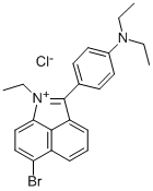 6-bromo-2-[4-(diethylamino)phenyl]-1-ethylbenz[cd]indolium chloride Struktur