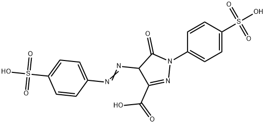 4,5-dihydro-5-oxo-1-(4-sulphophenyl)-4-[(4-sulphophenyl)azo]-1H-pyrazole-3-carboxylic acid Struktur