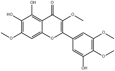 5,6-Dihydroxy-2-(3-hydroxy-4,5-dimethoxyphenyl)-3,7-dimethoxy-4H-1-benzopyran-4-one Struktur