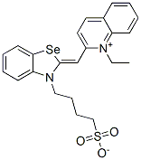 1-ethyl-2-[[3-(4-sulphonatobutyl)-2-benzoselenazolinylidene]methyl]quinolinium  Struktur