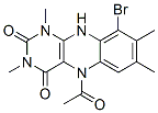 Benzo[g]pteridine-2,4(1H,3H)-dione,  5-acetyl-9-bromo-5,10-dihydro-1,3,7,8-tetramethyl- Struktur