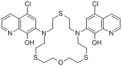 7,7'-(1-OXA-4,10,16-TRITHIA-7,13-DIAZACYCLOOCTADECANE-7,13-DIYL)BIS[5-CHLORO-8-QUINOLINOL] Struktur