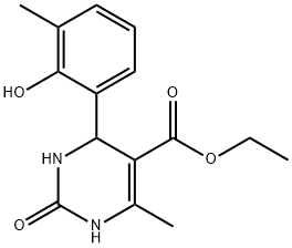 5-Pyrimidinecarboxylicacid,1,2,3,4-tetrahydro-4-(2-hydroxy-3-methylphenyl)-6-methyl-2-oxo-,ethylester(9CI) Struktur