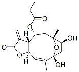 2-Methylpropionic acid [(3aR,4R,6R,7S,9R,11aR)-2,3,3a,4,5,6,7,8,9,11a-decahydro-7,9-dihydroxy-6,10-dimethyl-3-methylene-2-oxo-6,9-epoxycyclodeca[b]furan-4-yl] ester Struktur