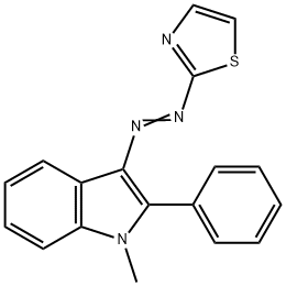 1-methyl-2-phenyl-3-(thiazol-2-ylazo)-1H-indole Struktur