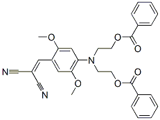 2-[[4-[Bis[2-(benzoyloxy)ethyl]amino]-2,5-dimethoxyphenyl]methylene]propanedinitrile Struktur