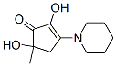 2,5-dihydroxy-5-methyl-3-piperidinocyclopent-2-en-1-one Struktur