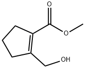 1-Cyclopentene-1-carboxylic acid, 2-(hydroxymethyl)-, methyl ester (9CI) Struktur