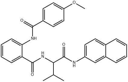 Benzamide, 2-[(4-methoxybenzoyl)amino]-N-[2-methyl-1-[(2-naphthalenylamino)carbonyl]propyl]- (9CI) Struktur