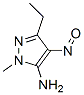 1H-Pyrazol-5-amine,  3-ethyl-1-methyl-4-nitroso- Struktur