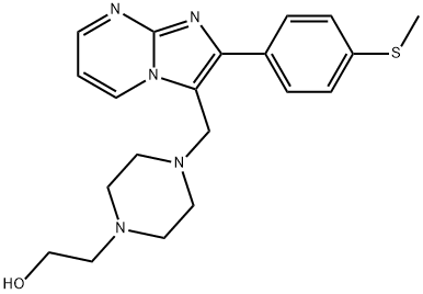 4-[[2-[4-(Methylthio)phenyl]imidazo[1,2-a]pyrimidin-3-yl]methyl]-1-piperazineethanol Struktur