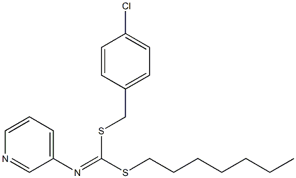 (4-Chlorophenyl)methyl heptyl-3-pyridinylcarbonimidodithioate Struktur