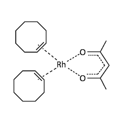 ACETYLACETONATOBIS(CYCLOOCTENE)RHODIUM (I) Struktur