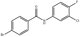 4-bromo-N-(3-chloro-4-fluorophenyl)benzamide Struktur