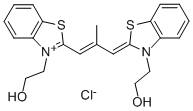 3-(2-OXY-ETHYL)-2-[3-(3-(2-OXY-ETHYL)-2-BENZOTHIAZOLINYLIDENE)-2-METHYL-1-PROPENYL)] BENZOTHIAZOLIUM CHLORIDE Struktur