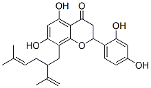 2-(2,4-Dihydroxyphenyl)-2,3-dihydro-5,7-dihydroxy-8-[5-methyl-2-(1-methylethenyl)-4-hexenyl]-4H-1-benzopyran-4-one Struktur