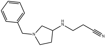 3-[(1-benzylpyrrolidin-3-yl)amino]propanenitrile Struktur