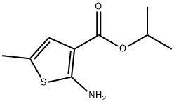 3-Thiophenecarboxylicacid,2-amino-5-methyl-,1-methylethylester(9CI) Struktur