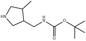 Carbamic acid, [(4-methyl-3-pyrrolidinyl)methyl]-, 1,1-dimethylethyl ester (9CI) Struktur