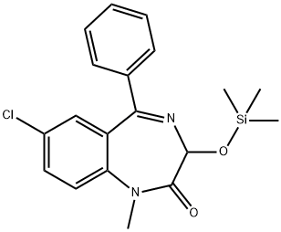 7-Chloro-1-methyl-5-phenyl-3-[(trimethylsilyl)oxy]-1H-1,4-benzodiazepin-2(3H)-one Struktur