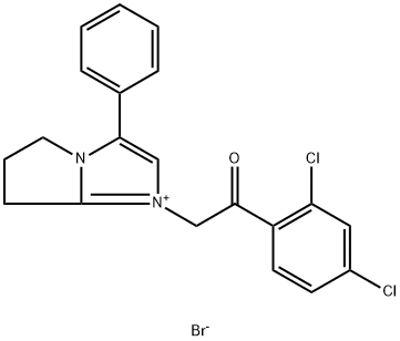 5H-Pyrrolo[1,2-a]imidazolium,  1-[2-(2,4-dichlorophenyl)-2-oxoethyl]-6,7-dihydro-3-phenyl-,  bromide  (9CI) Struktur