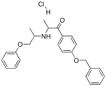 2-[(1-methyl-2-phenoxyethyl)amino]-1-[4-(phenylmethoxy)phenyl]propan-1-one hydrochloride Struktur