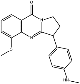 Pyrrolo[2,1-b]quinazolin-9(1H)-one,  2,3-dihydro-5-methoxy-3-[4-(methylamino)phenyl]- Struktur