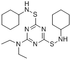 N,N'-dicyclohexyl-6-(diethylamino)-1,3,5-triazine-2,4-disulphenamide Struktur