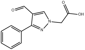 (4-formyl-3-phenyl-1H-pyrazol-1-yl)acetic acid Struktur