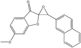 6-Methoxy-3'-(2-naphtyl)spiro[benzofuran-2(3H),2'-oxiran]-3-one Struktur