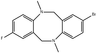 2-BROMO-8-FLUORO-5,11-DIMETHYL-5,6,11,12-TETRAHYDRO-DIBENZO[B,F][1,5]DIAZOCINE Struktur