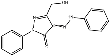 3-(Hydroxymethyl)-1-phenyl-4-(2-phenylhydrazono)-1H-pyrazole-5-one Struktur