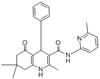 2,7,7-trimethyl-N-(6-methyl-2-pyridinyl)-5-oxo-4-phenyl-1,4,5,6,7,8-hexahydro-3-quinolinecarboxamide Struktur