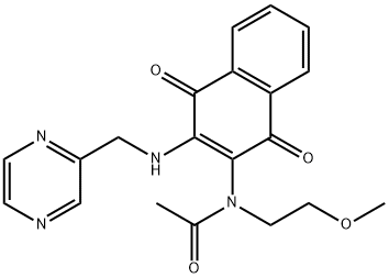 N-(1,4-dioxo-3-(pyrazin-2-ylMethylaMino)-1,4-dihydronaphthalen-2-yl)-N-(2-Methoxyethyl)acetaMide Struktur