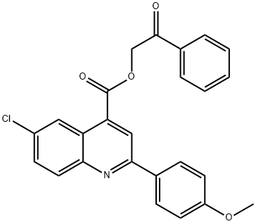 2-oxo-2-phenylethyl 6-chloro-2-(4-methoxyphenyl)-4-quinolinecarboxylate Struktur