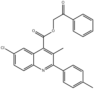 2-oxo-2-phenylethyl 6-chloro-3-methyl-2-(4-methylphenyl)-4-quinolinecarboxylate Struktur