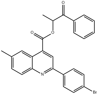 1-methyl-2-oxo-2-phenylethyl 2-(4-bromophenyl)-6-methyl-4-quinolinecarboxylate Struktur