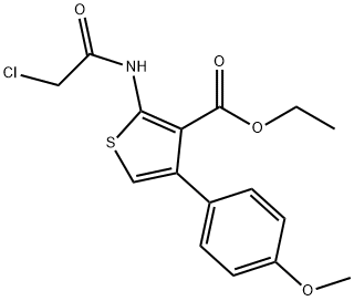 2-(2-CHLORO-ACETYLAMINO)-4-(4-METHOXY-PHENYL)-THIOPHENE-3-CARBOXYLIC ACID ETHYL ESTER Struktur