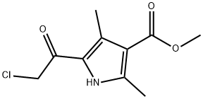 1H-Pyrrole-3-carboxylic acid, 5-(chloroacetyl)-2,4-dimethyl-, methyl ester (9CI) Struktur