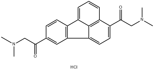 1,1'-fluoranthene-3,9-diylbis[2-(dimethylamino)ethan-1-one] dihydrochloride Struktur