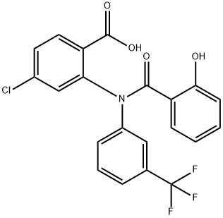 Benzoic  acid,  4-chloro-2-[(2-hydroxybenzoyl)[3-(trifluoromethyl)phenyl]amino]- Struktur