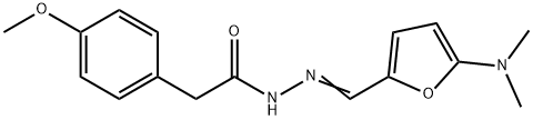 Benzeneacetic  acid,  4-methoxy-,  [[5-(dimethylamino)-2-furanyl]methylene]hydrazide  (9CI) Struktur